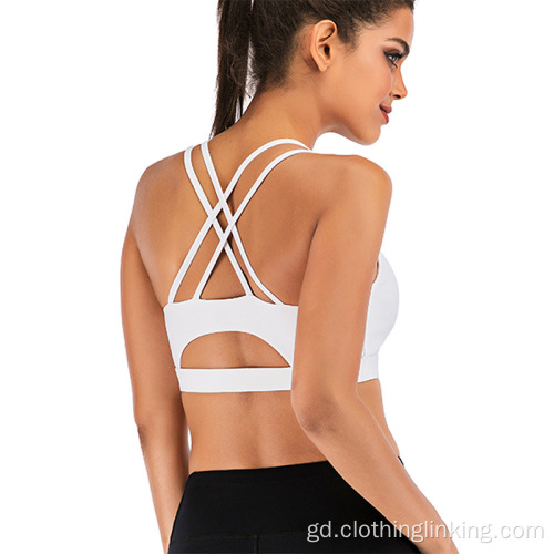 Taic Sexy Open Back Meadhanach Yoga Bra